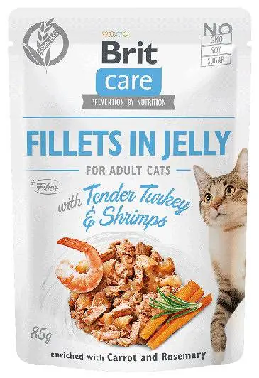 Brit Care Adult Turkey&Shrimps JELLY Mokra karma dla kota op. 85g SASZETKA Szybka dostawa