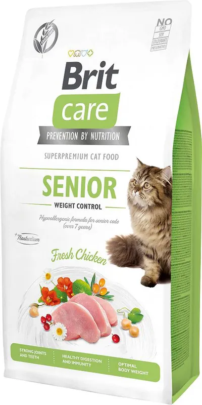 Brit Care Cat Grain-Free Senior&Weight Control Sucha Karma dla kota op. 400g Popularny