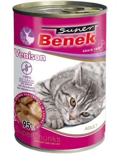 Tylko do końca tygodnia Super Benek dziczyzna k膮ski w sosie karma mokra bezzbo偶owa dla kota 415 g