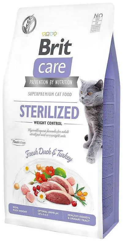 Brit Care Cat Sterilized Weight Control Fresh Duck&Turkey Sucha Karma dla kota op. 7kg Bezpieczne zakupy