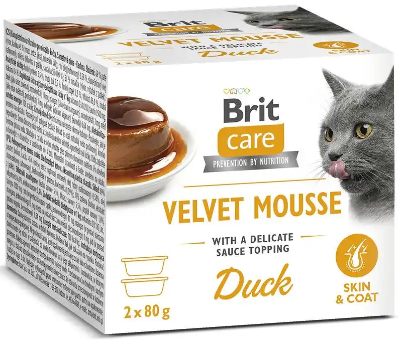 Wyjątkowa oferta Brit Care Cat Velvet Mousse Duck Mokra Karma dla kota op. 2x80g