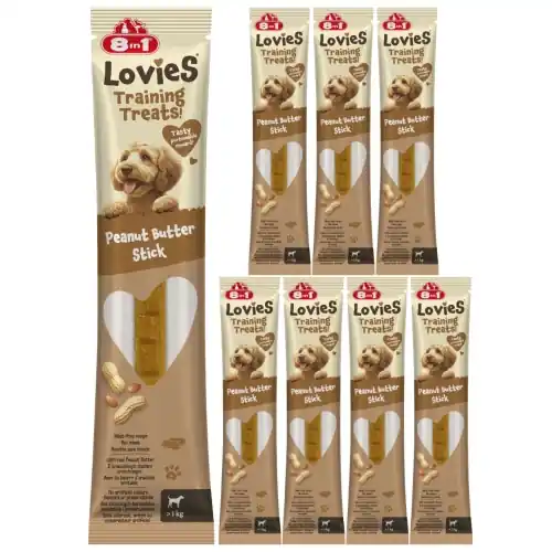 Kup teraz 8in1 Lovies batat mas艂o orzechowe pa艂eczka treningowa bezmi臋sna dla psa 8x15g