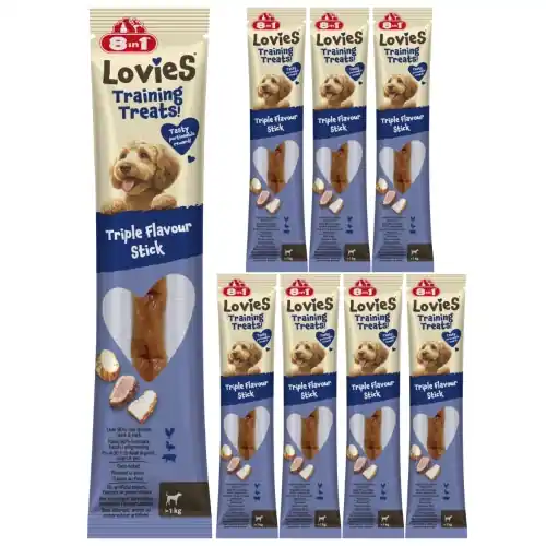8in1 Lovies 3 smaki pa艂eczka przysmak treningowy dla psa 90% mi臋sa 8x15g Ostatnie sztuki