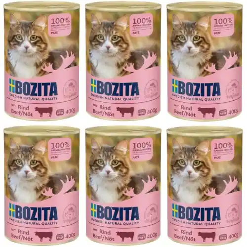 Zamów teraz Bozita pasztet z wo艂owin膮 mokra karma dla kota z tauryn膮 puszka 6x 400g