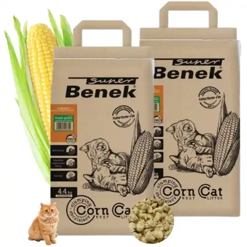 Super okazja Super Benek Corn Cat 艢wie偶a trawa 偶wirek kukurydziany zbrylaj膮cy kota 2x7l
