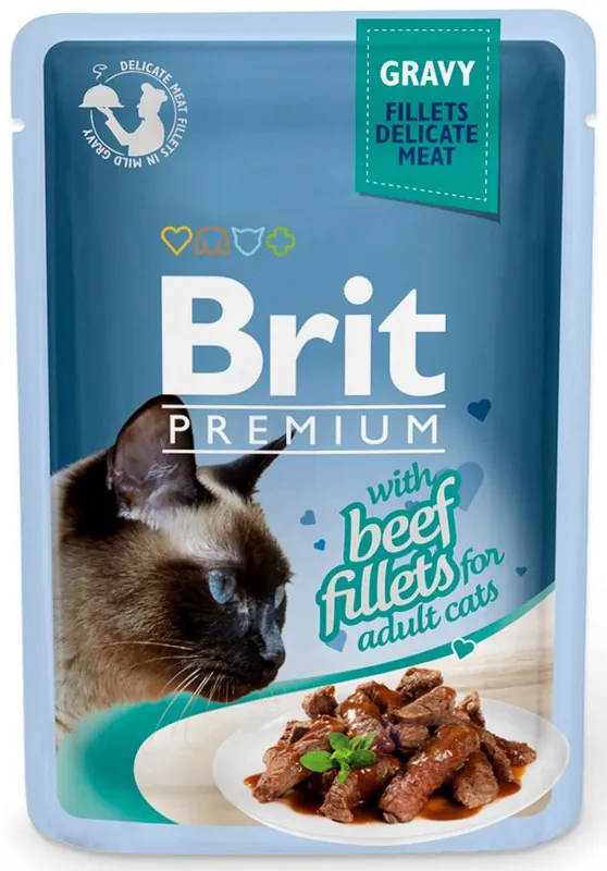 Bestseller Brit Premium Adult Beef Fillets GRAVY Mokra Karma dla kota op. 85g