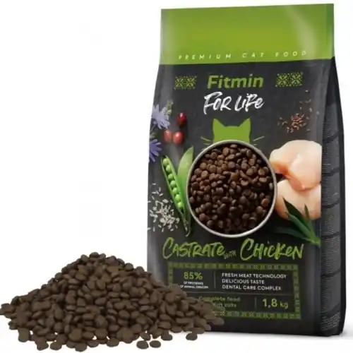 Wyprzedaż Fitmin For Life Castrate kurczak karma sucha kota sterylizowanego 1,8 kg