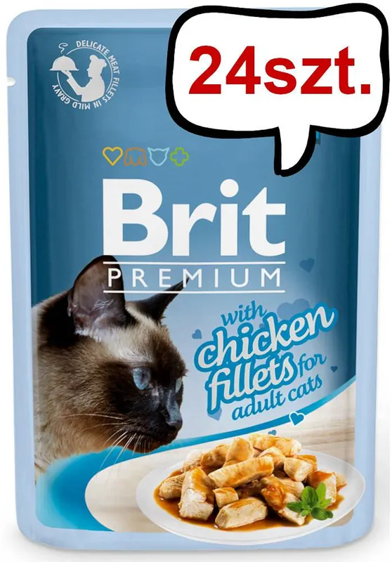 Zamów dziś Brit Premium Adult Chicken Fillets GRAVY Mokra Karma dla kota op. 85g PAKIET 24szt.