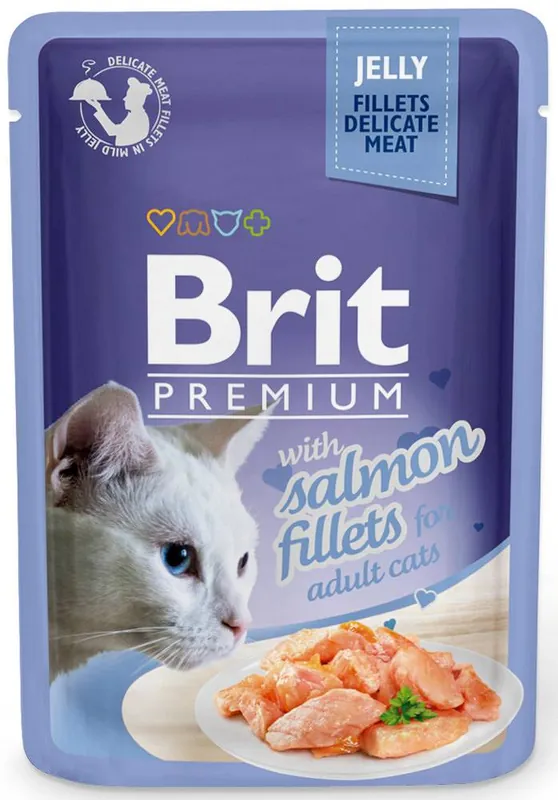 Szybka dostawa Brit Premium Adult Salmon Fillets JELLY Mokra Karma dla kota op. 85g