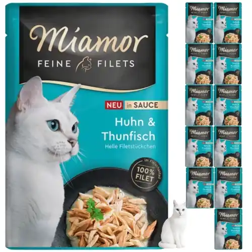 Tylko dziś Miamor Feine Filets kurczak tu艅czyk w sosie mokra karma kota 12x100g