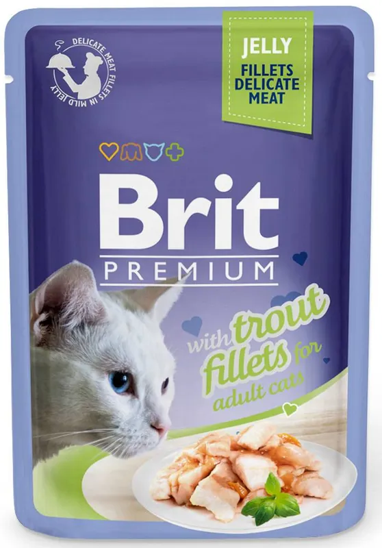 Kup teraz Brit Premium Adult Trout Fillets JELLY Mokra Karma dla kota op. 85g