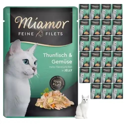 Zamów teraz Miamor Feine Filets tu艅czyk warzywa galaretka karma dla kota lekka 24x100g