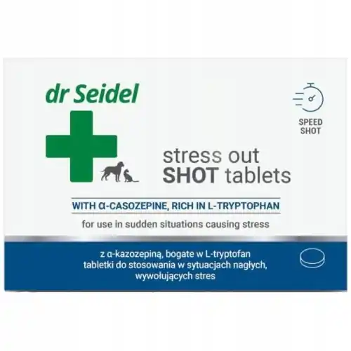 Dr Seidel Stress Out Shot tabletki na stres pies kot nag艂e sytuacje 10 szt Szybka dostawa