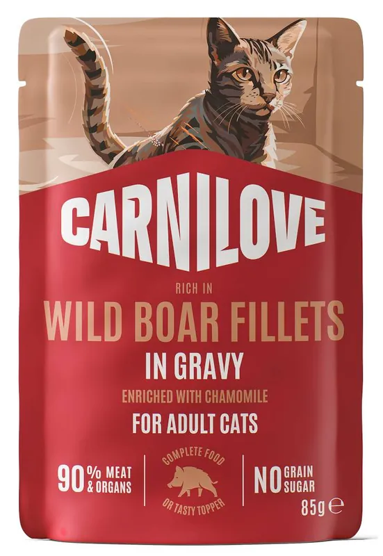 Carnilove Cat Adult Wild Boar Fillets in Gravy Mokra Karma dla kota op. 85g Rabat