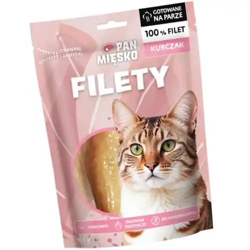 Cena promocyjna Pan Mi臋sko Przysmak dla kota Filety z KURCZAKA 100g
