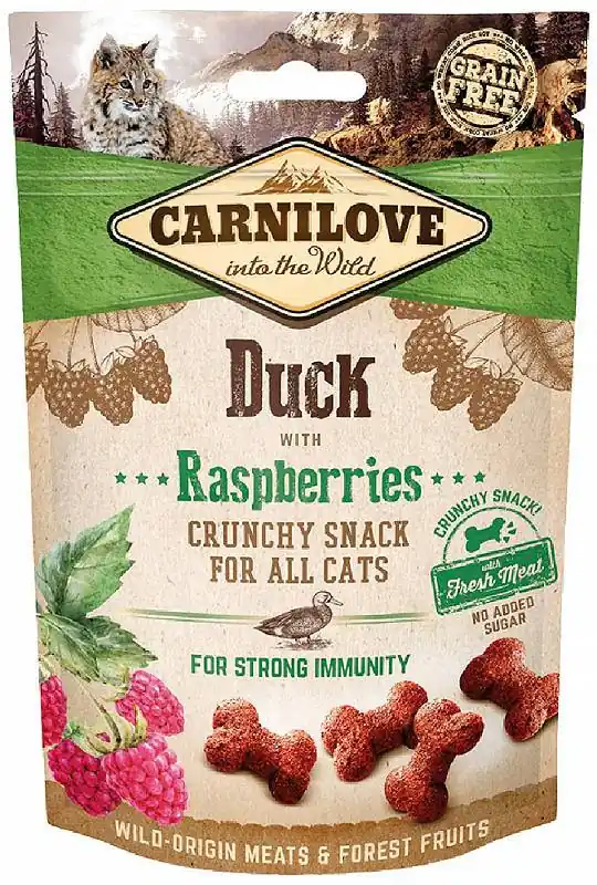 Carnilove Przysmak Crunchy Duck with raspberries dla kota op. 50g Szybka dostawa