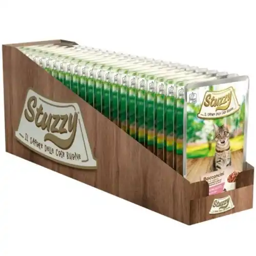 Hit cenowy Stuzzy Bocconcini Karma mokra dla kota Szynka w sosie Saszetka 24 x 85g