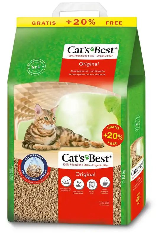 Cat‘s Best Żwirek drzewny Original (Eco Plus) dla kota op. 4.3kg (10l) + 2l GRATIS Oferta limitowana