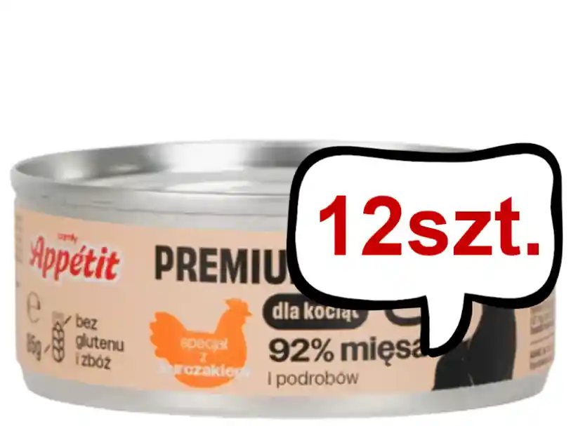 Taniej Comfy Appetit Premium Kitten Mousse z Kurczakiem Mokra karma dla kociąt 85g Pakiet 12szt.