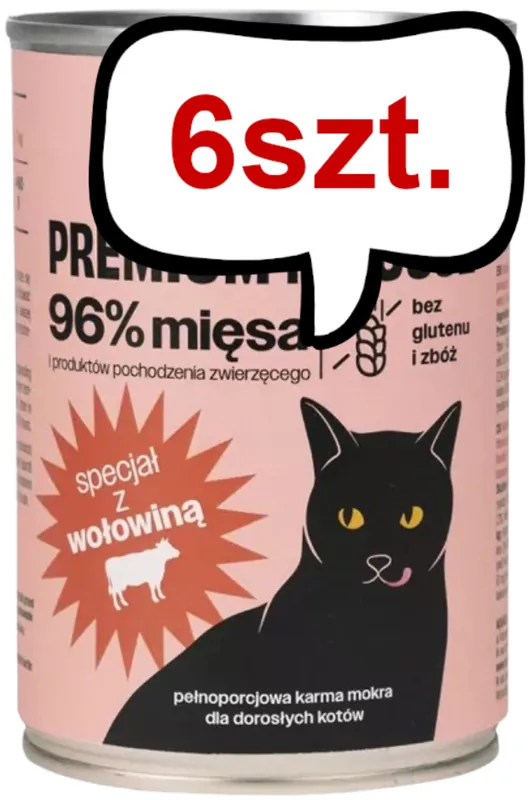 Comfy Appetit Premium Mousse z Wołowiną Mokra karma dla kota 400g Pakiet 6szt. Ograniczona ilość