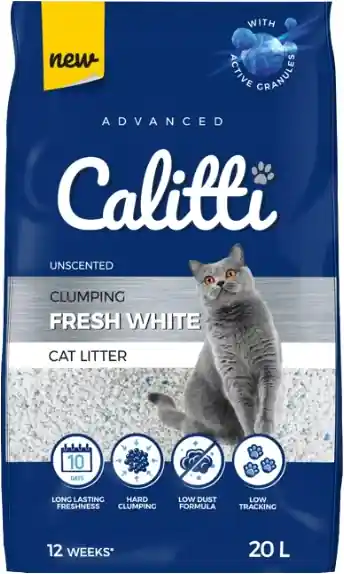 Calitti Fresh White Żwirek bentonitowy bezzapachowy dla kota poj. 20l Bezpieczne zakupy