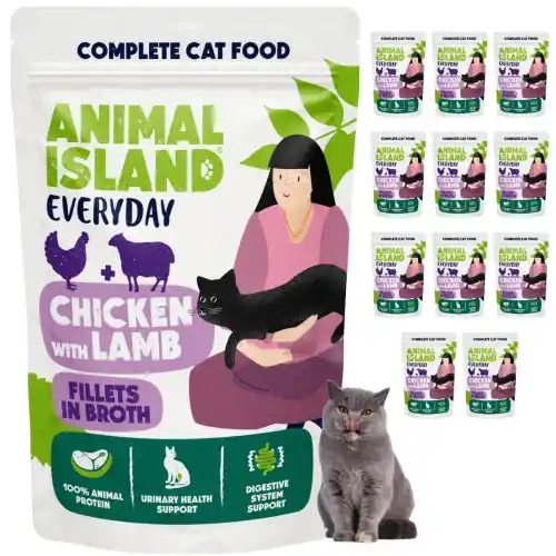 Animal Island Everyday kurczak jagni臋cina karma mokra dla kota 12x 85 g Oferta