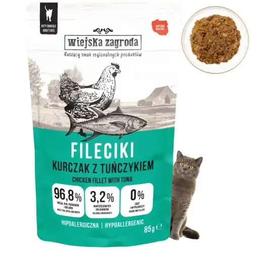 Wiejska Zagroda Fileciki kurczak z tu艅czykiem karma dla kota saszetka 85 g Zamów teraz