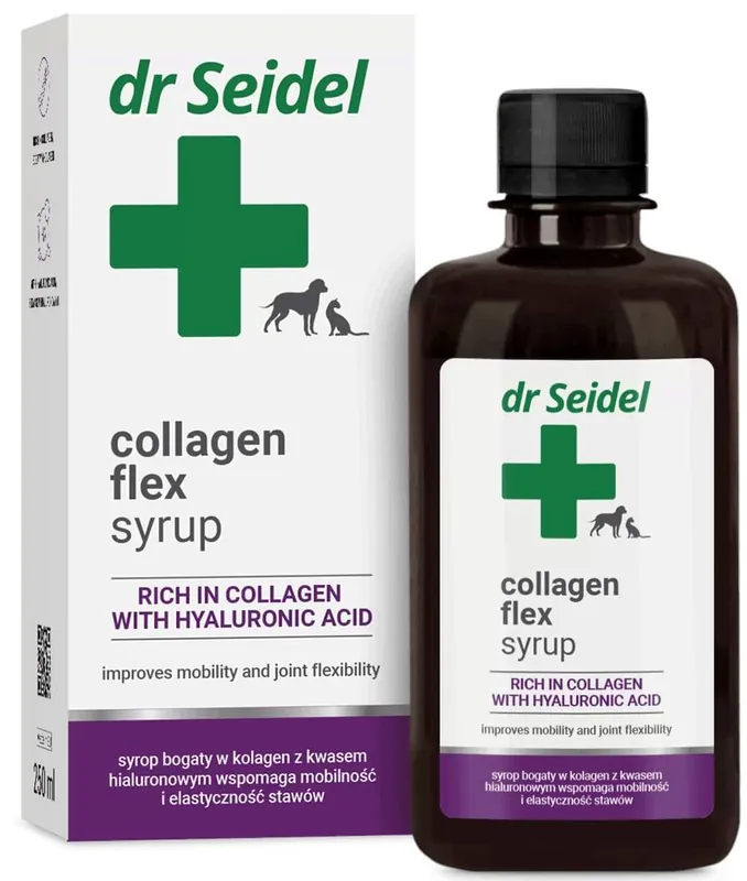 Oferta limitowana Dr Seidel Preparat na stawy Collagen Flex Syrup dla psa i kota op. 250ml