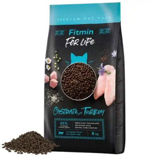 Oferta limitowana Fitmin For Life Turkey indyk karma dla kota kastrowanego z tauryn膮 8kg
