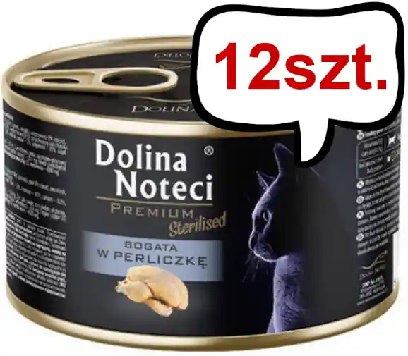 Dolina Noteci Premium Sterilised Bogata w Perliczkę Mokra Karma dla kota op. 185g Pakiet 12szt. Kup online