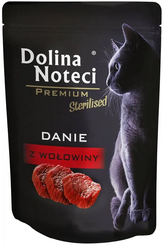 Dolina Noteci Premium Sterilised Danie z wołowiny Mokra Karma dla kota op. 10x85g Obniżka ceny