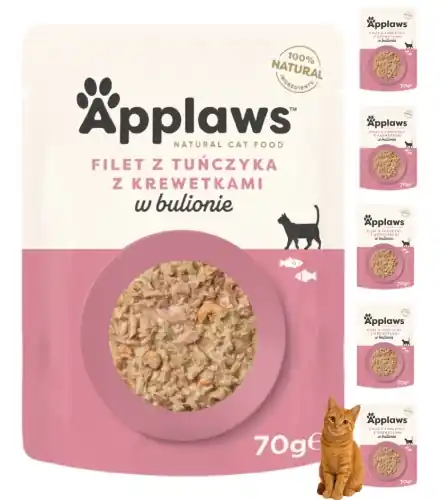 Applaws Selection tu艅czyk krewetki saszetka mokra karma dla kota 6x70g Nowy
