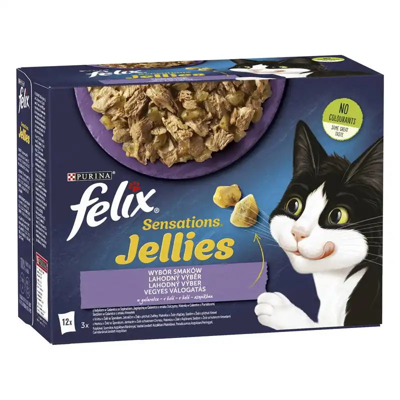 Felix Sensation Adult Wybór smaków w galaretce Mokra Karma dla kota op. 12x85g Tylko do końca tygodnia