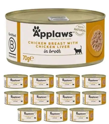 Applaws puszka pier艣 i w膮tr贸bka z kurczaka mokra karma dla kota 12x70g Wyjątkowa oferta