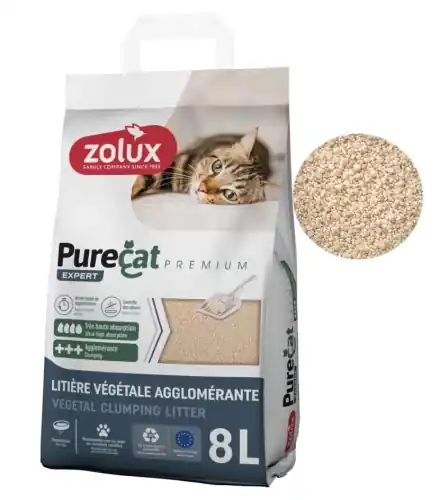 Ograniczona ilość Zolux Purecat Premium 偶wirek ro艣linny kukurydziany zbrylaj膮cy dla kota 8 l