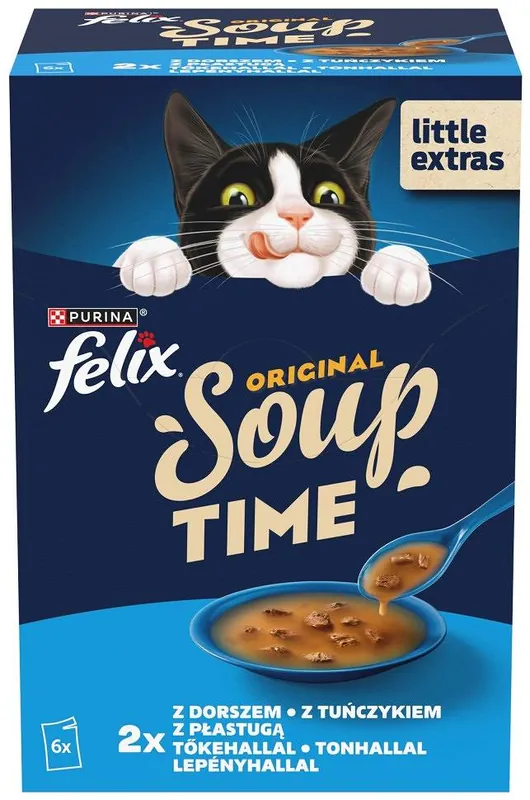 Zniżka Felix Soup Original Adult Rybne smaki Mokra Karma dla kota op. 6x48g