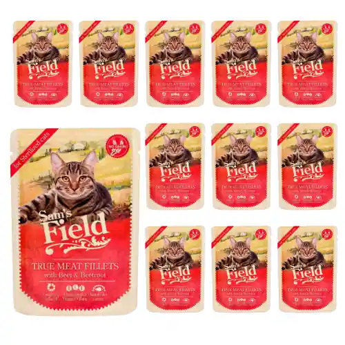 Tani Sam‘s Field sasz.kot Sterilized Wo艂owina Burak 12x85g