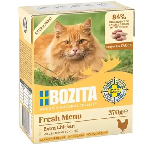 Darmowy zwrot Bozita Cat Sterilised extra kurczak w sosie dla kota sterylizowanego 370g