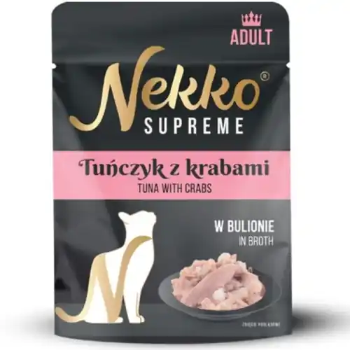 Nekko Supreme Adult Mokra karma dla kota Tu艅czyk kraby w bulionie 70g Ograniczona ilość