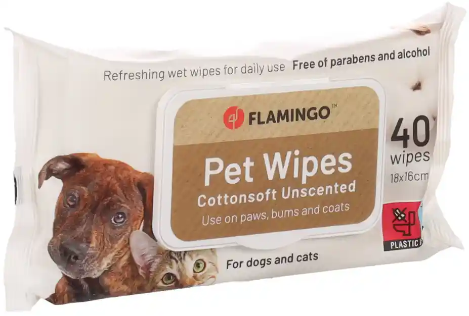 Flamingo Pet Wipes Chusteczki nawilżane Neutralne dla psa i kota op. 40szt. Okazja