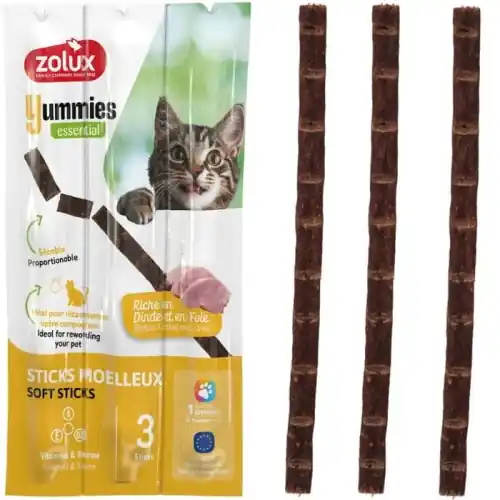 Zolux Mi臋kkie przysmaki treningowe dla kota pa艂eczki YUMMIES Indyk w膮tr贸bka Bezpieczne zakupy