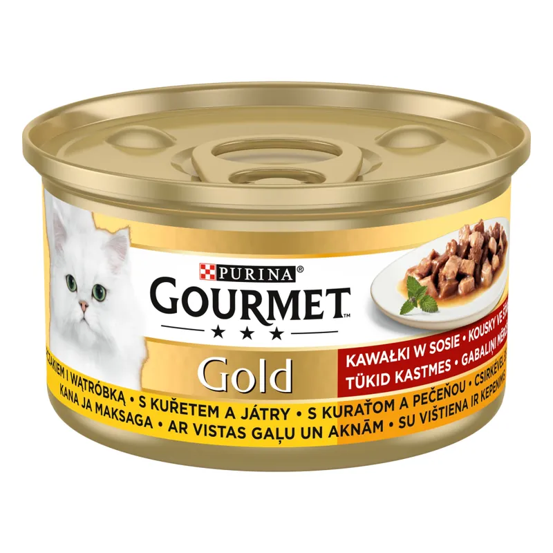 Gourmet Gold Adult Kurczak z wątróbką w sosie Mokra Karma dla kota op. 85g Hit cenowy
