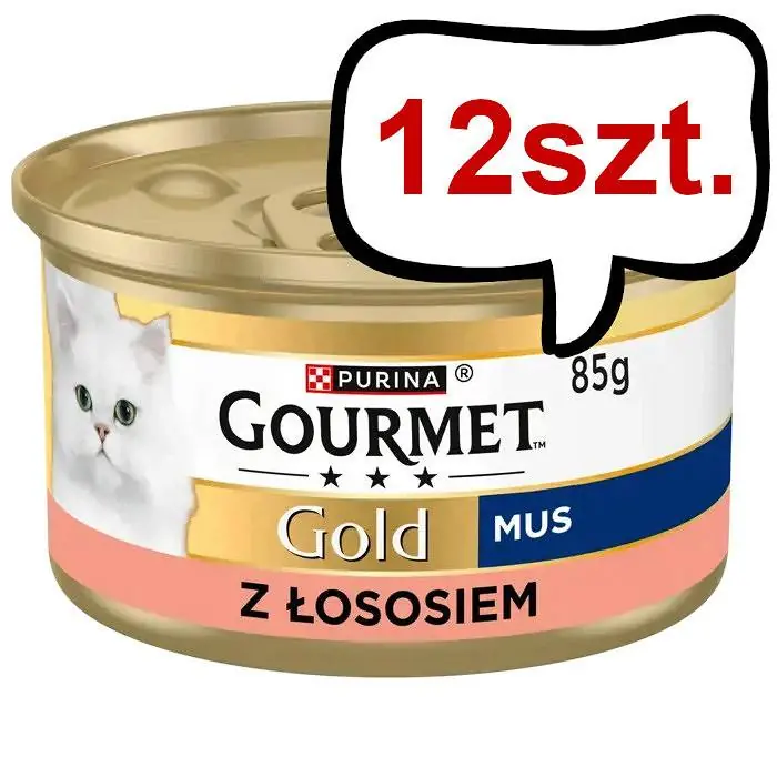 Zamów teraz Gourmet Gold Adult Mus z łososiem Mokra Karma dla kota op. 85g Pakiet 12szt.