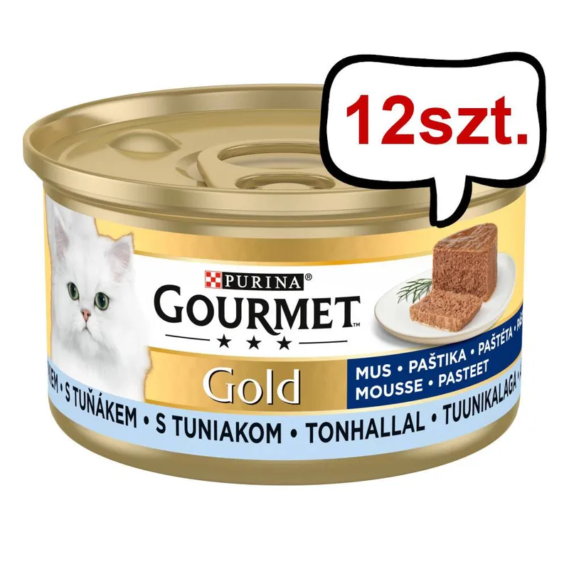 Gourmet Gold Adult Mus z tuńczykiem Mokra Karma dla kota op. 85g Pakiet 12szt. Tylko dziś