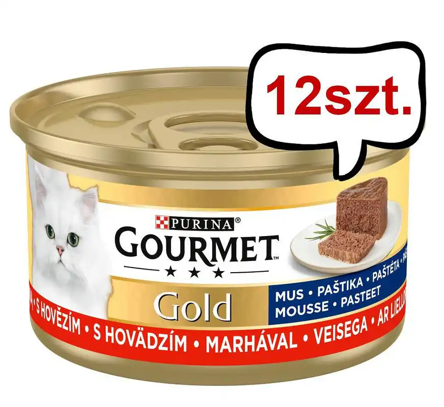 Obniżka ceny Gourmet Gold Adult Mus z wołowiną Mokra Karma dla kota op. 85g Pakiet 12szt.