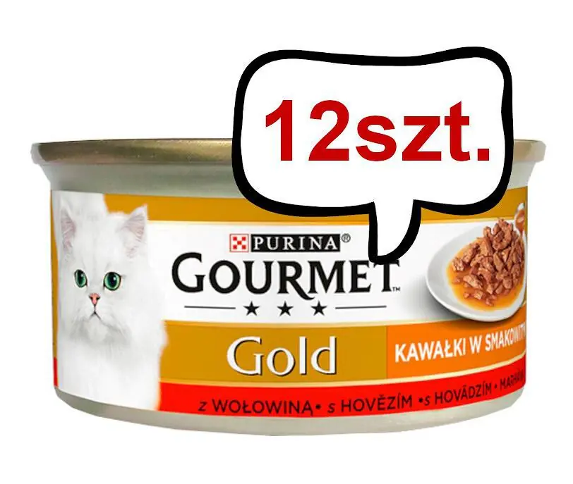 Gourmet Gold Adult Sauce Delight Wołowina Mokra Karma dla kota op. 85g Pakiet 12szt. Popularny