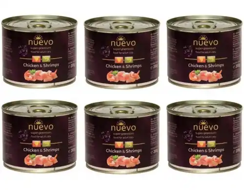 Nuevo Adult Cat Chicken Shrimps 6 x 200g Kurczak z krewetkami Zamów dziś