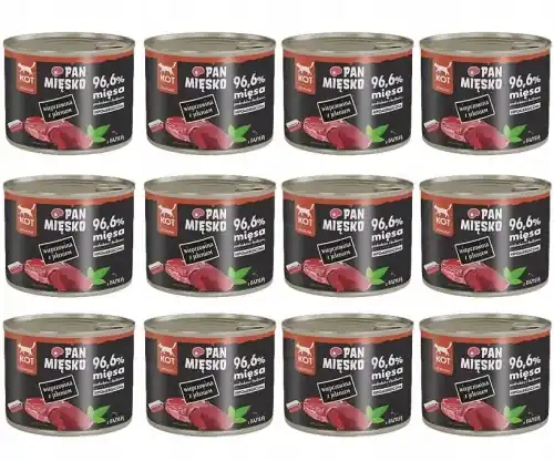 Pan Mi臋sko wieprzowina z jeleniem karma dla kota bez zb贸偶 tauryna 12x 200g Promocja