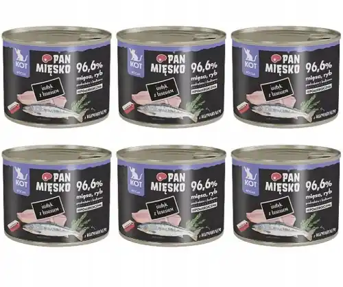 Ograniczona ilość Pan Mi臋sko indyk z 艂ososiem karma dla koci膮t z tauryn膮 bez zb贸偶 6x 200g