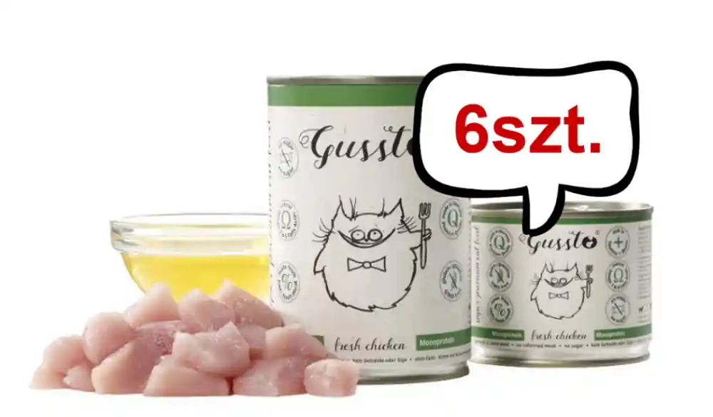 Gussto Fresh Chicken Mokra Karma dla kota op. 400g Pakiet 6szt. Ostatnia szansa